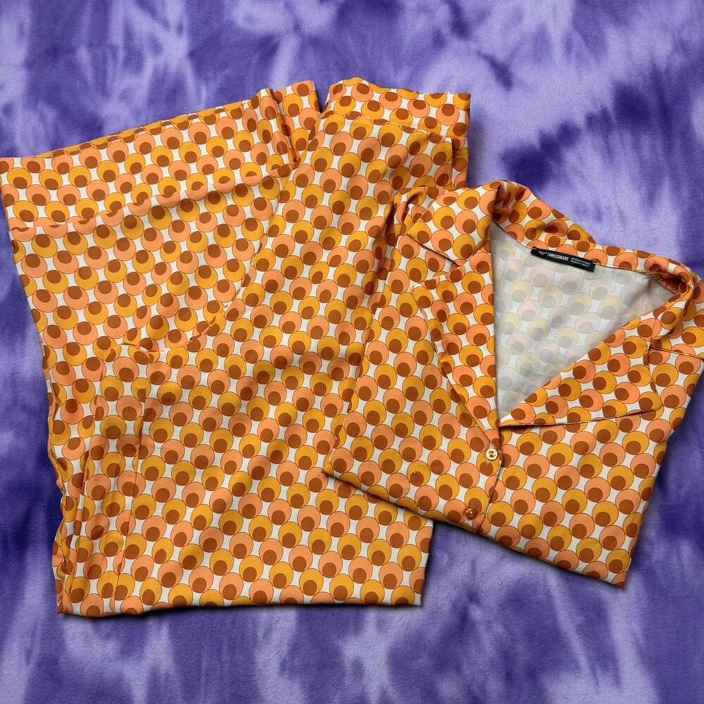 Threadbare Orange And Yellow Retro Patterned Paja… - image 1